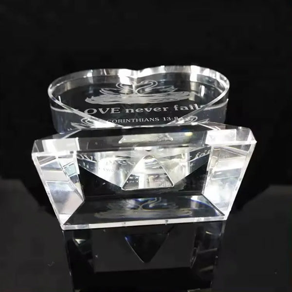 Souvenir Heart Shaped Crystal Award