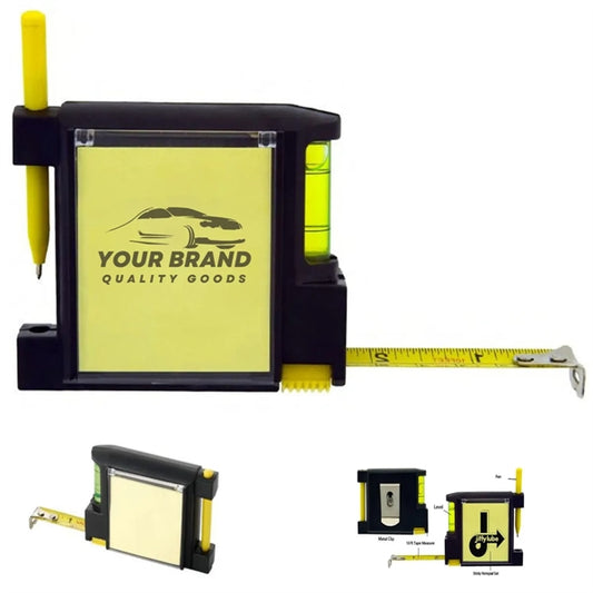 Steel Tape Measure with Spirit Level Note Memo Pad And Pen