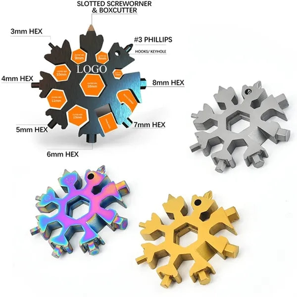 18 in 1 Snowflake Multitool Card