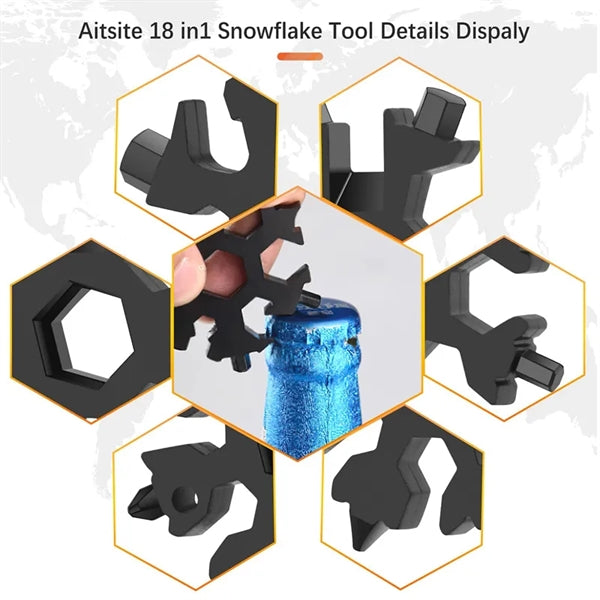18 in 1 Snowflake Multitool Card