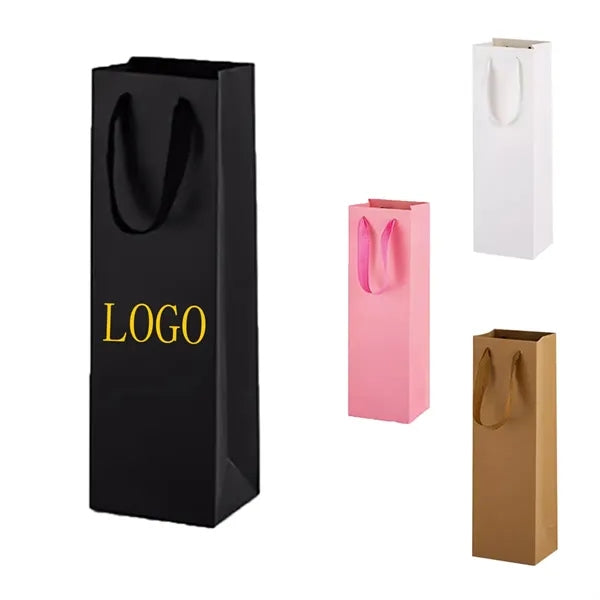 Elegant Single Kraft Red Wine Carrier Bag