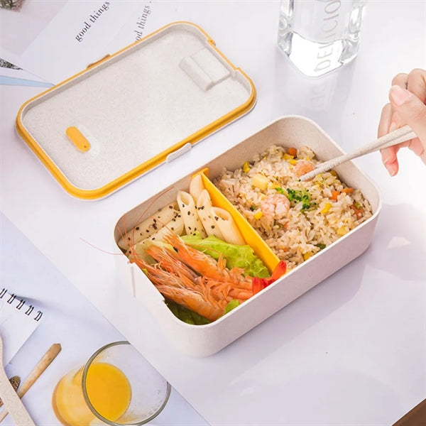 Wheat Straw Lunch Set With Phone Holder