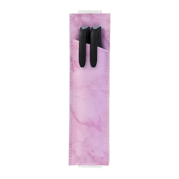 Adjustable Elastic Band Marbled Pen Holder Sleeve