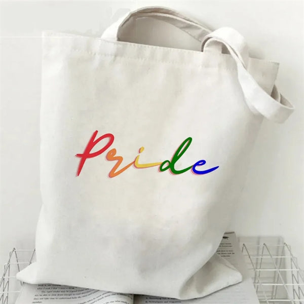 LGBT Pride Rainbow Love Wins Canvas Shopping Tote Bag