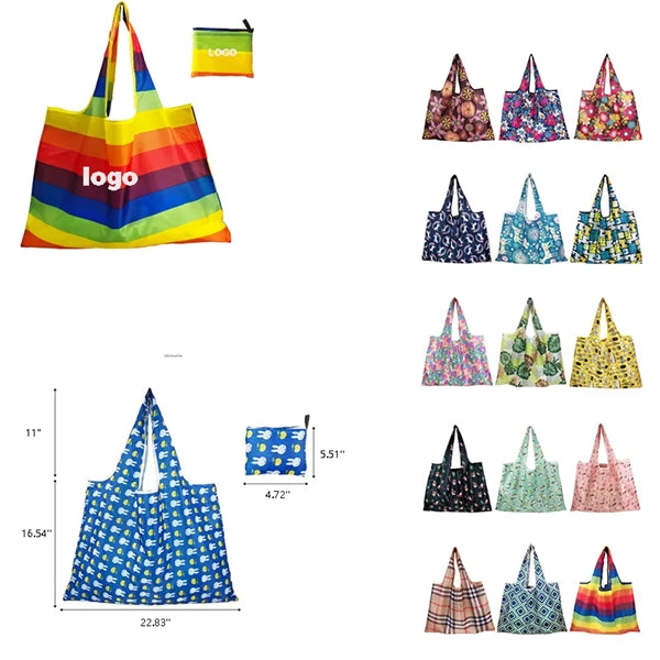 Large Capacity 210D Oxford Cloth Foldable Shopping Tote Bag