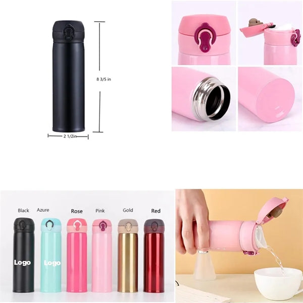 17 OZ Stainless Steel Thermos Bottle with Bouncing Cover