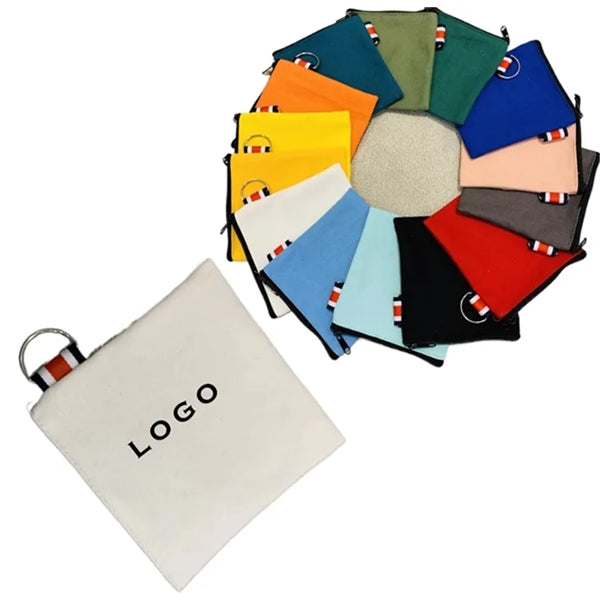 Canvas Pouch w/Attachment Ring Zipper