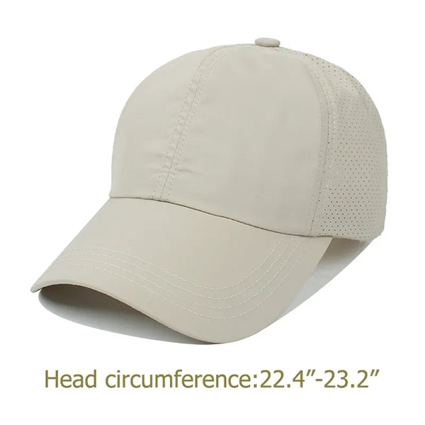 Sports Unisex Nylon Fabric Ponytail Mesh Back Baseball Cap