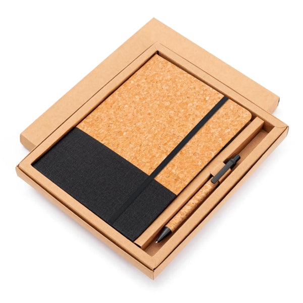 A5 Eco Cork Journal Linen Notebook With Pen Set