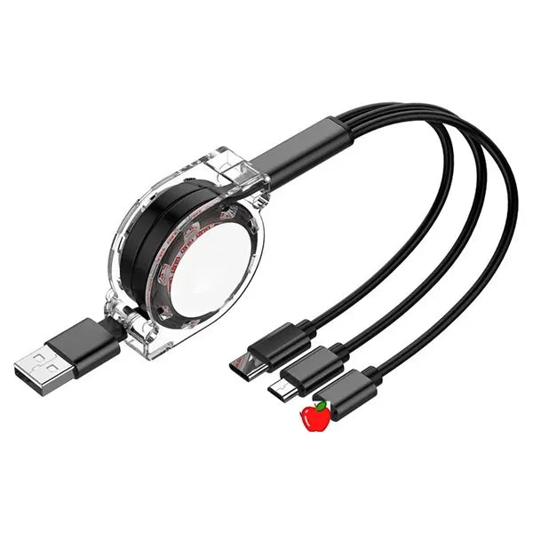 3-in-1 Retractable TPE Charge Cable