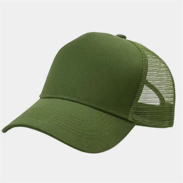 5 Panel Structured Mesh Back Trucker Cap w/Embroidery