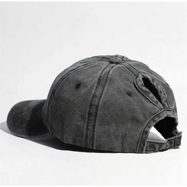 Ponytail Denim Baseball Cap