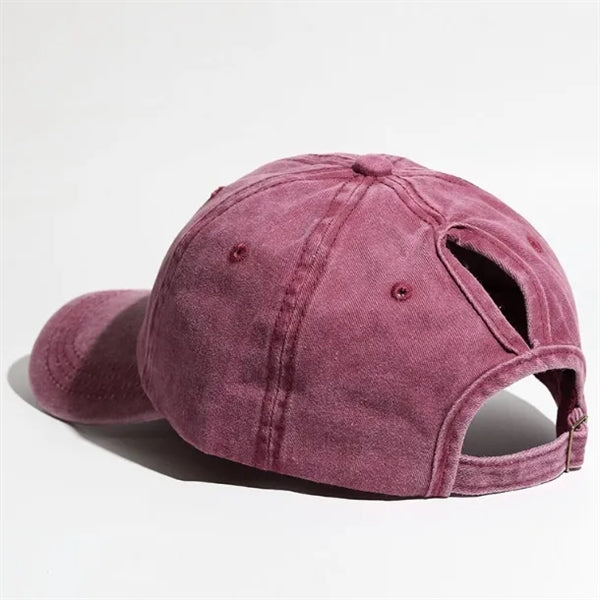 Ponytail Denim Baseball Cap