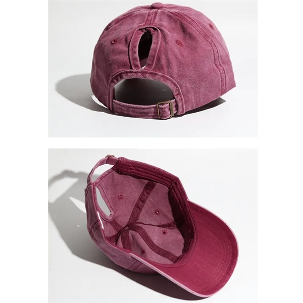 Ponytail Denim Baseball Cap