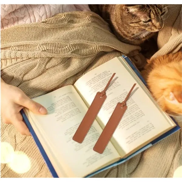 Elegant Leather Tassel Bookmark