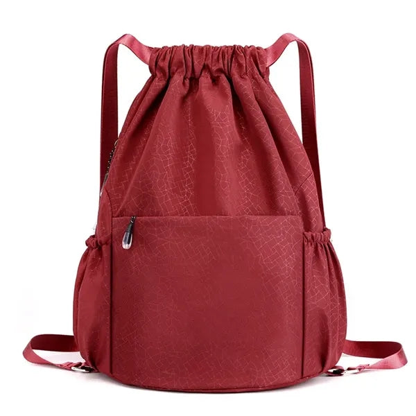 Large capacity versatile drawstring sports backpack