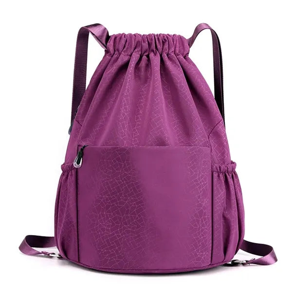 Large capacity versatile drawstring sports backpack