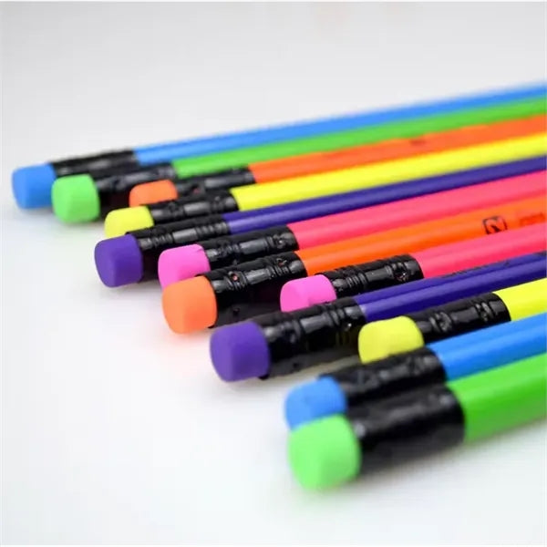 #2 Graphite Neon Writing Pencil With Eraser Tip