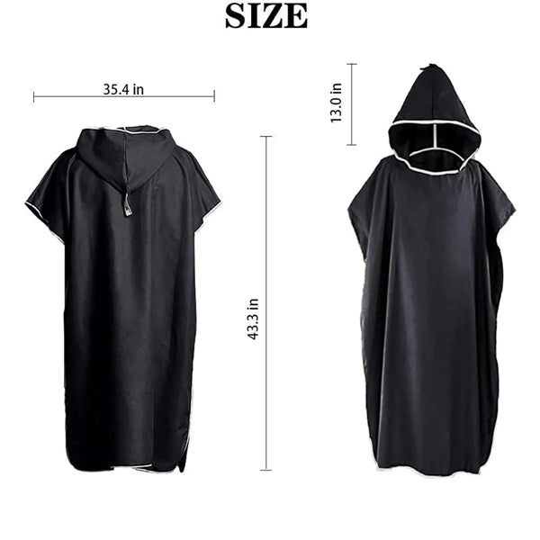 Microfiber Quick Dry Poucho Pool Swim Beach Towel with Hood