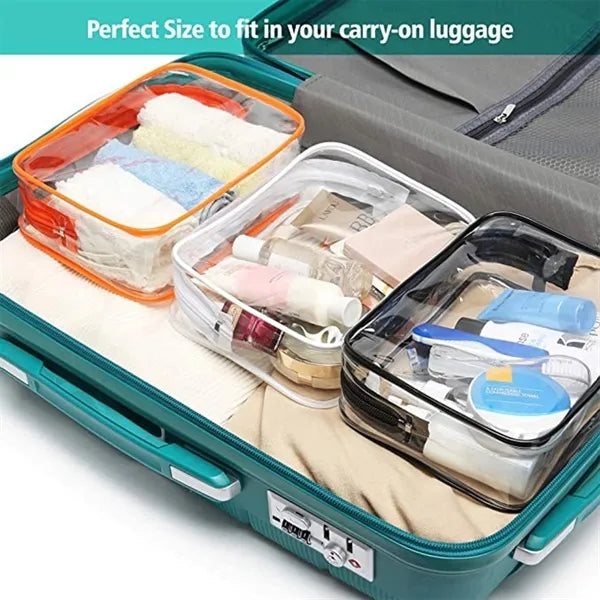 Clear Toiletry Travel Makeup Cosmetic Bag for Women Men
