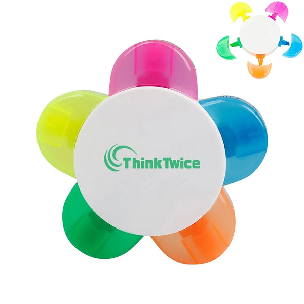 5-In-1 Flower Shape Watercolor Highlighter Pen