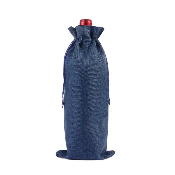Linen Drawstring Wine Bag