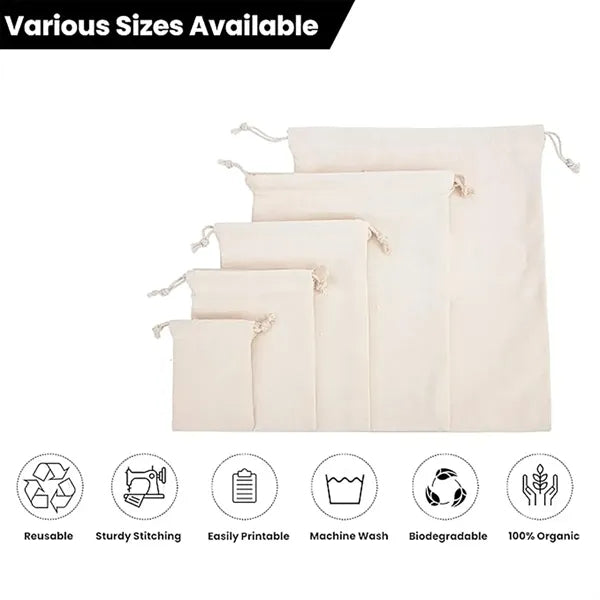 Cotton Linen Drawstring Bags