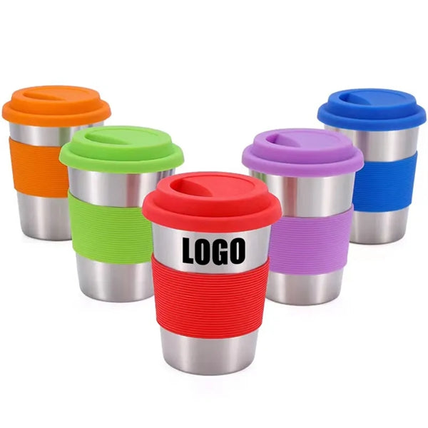 Stainless Steel Cups with Silicone Lids