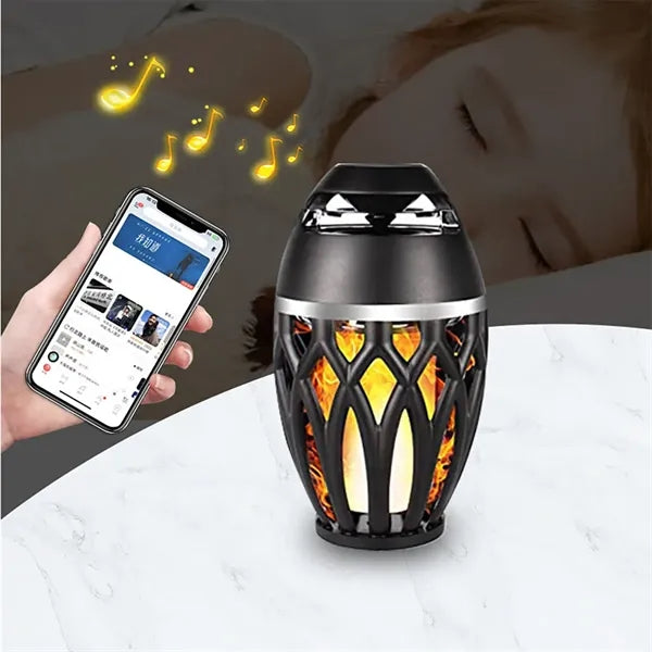 Led Flame Torch Bluetooth Speaker Outdoor Waterproof