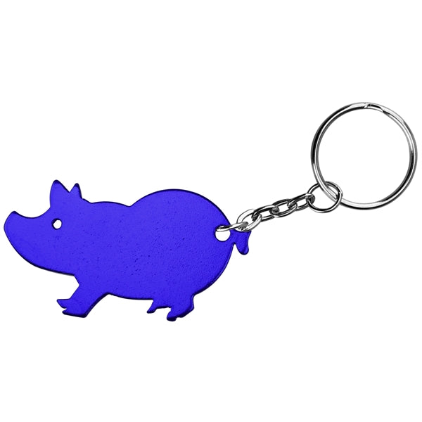 Jumbo size pig shape bottle opener key chain