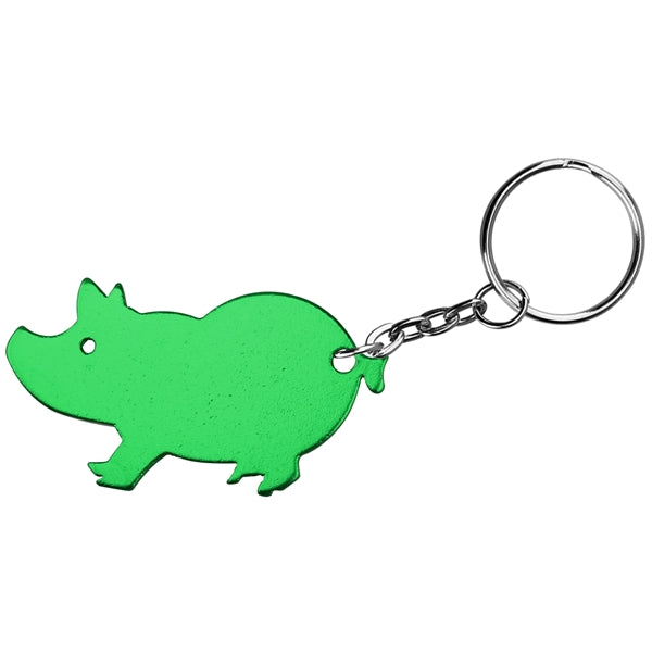 Jumbo size pig shape bottle opener key chain