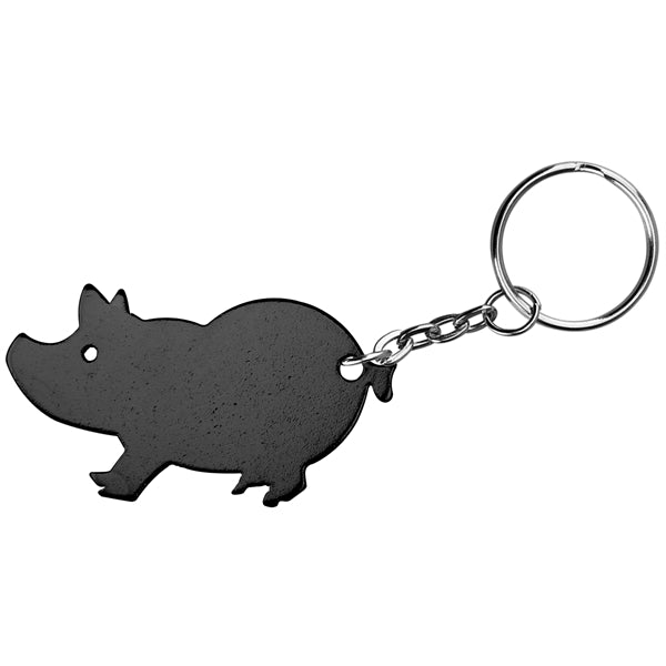 Jumbo size pig shape bottle opener key chain