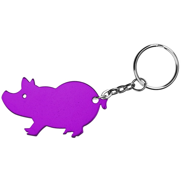 Jumbo size pig shape bottle opener key chain
