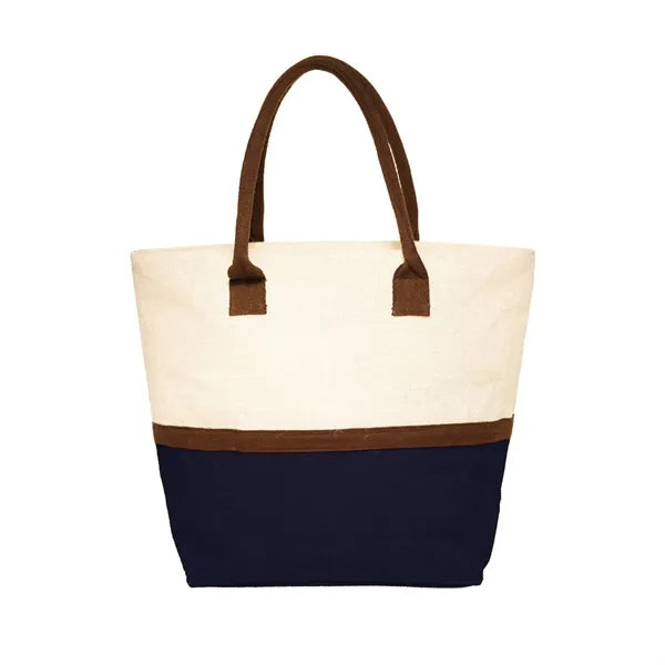 Dual Tone Jute Tote Bag