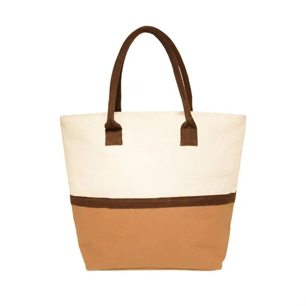 Dual Tone Jute Tote Bag
