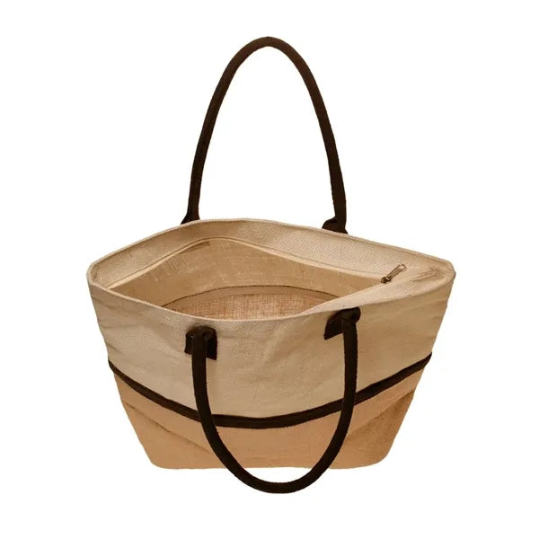 Dual Tone Jute Tote Bag