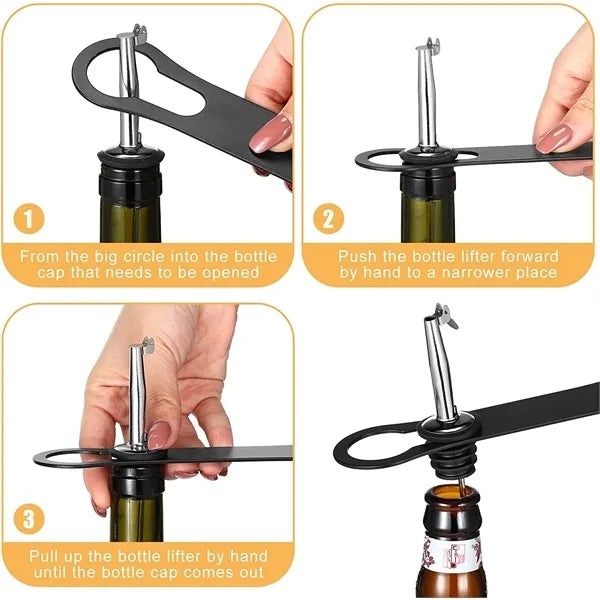Dog Bone Style Steel Opener with Pour Spout Remover