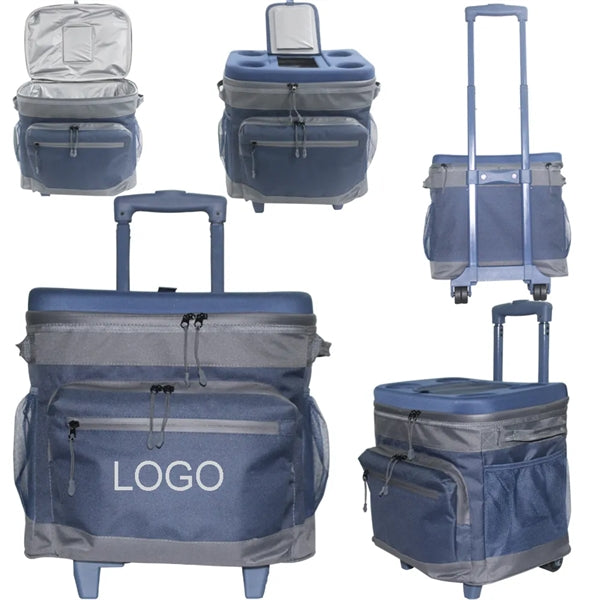 24 Can Beer Oxford Cloth Insulated Rolling Cooler Bag