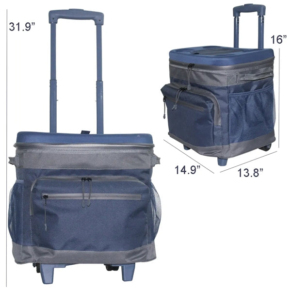 24 Can Beer Oxford Cloth Insulated Rolling Cooler Bag
