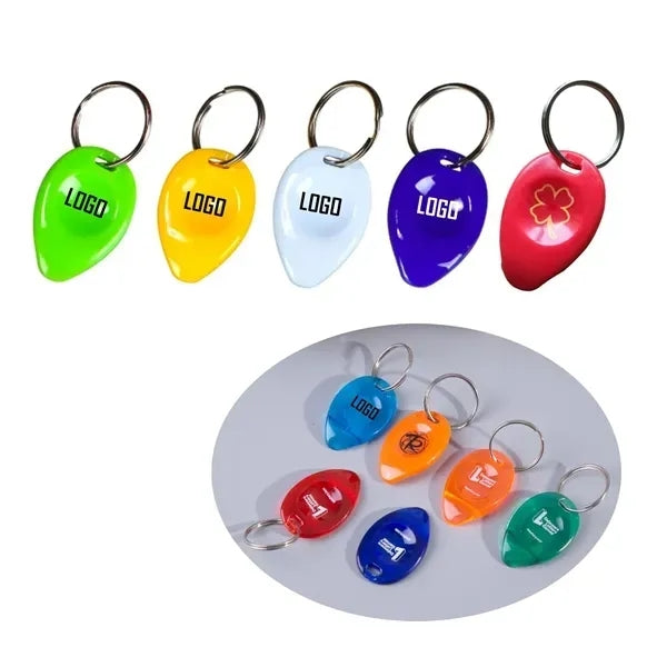 Tear Drop Shape Plastic Lottery Scratcher Key Chain
