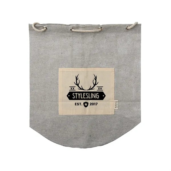 Recycled Cotton Drawstring Backpack (1 Color Imprint)