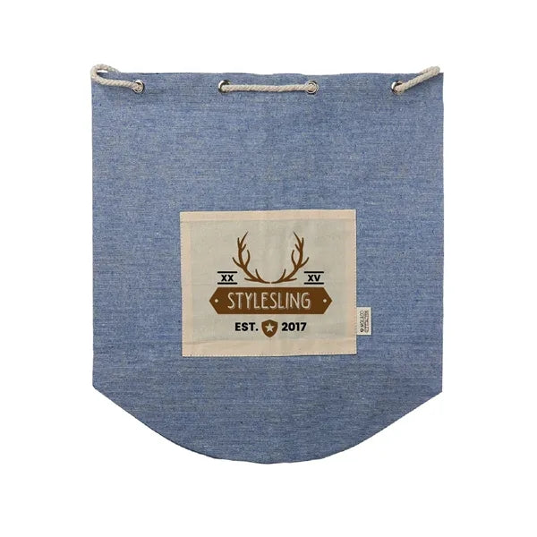 Recycled Cotton Drawstring Backpack (2 Color Imprint)