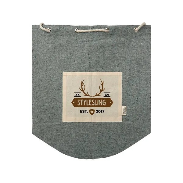 Recycled Cotton Drawstring Backpack (2 Color Imprint)