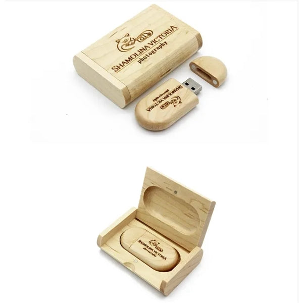 Walnut USB Drive with Wooden Box