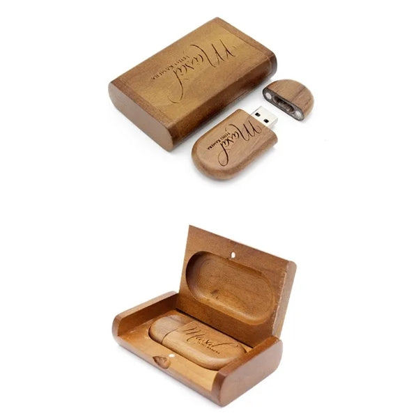 Walnut USB Drive with Wooden Box