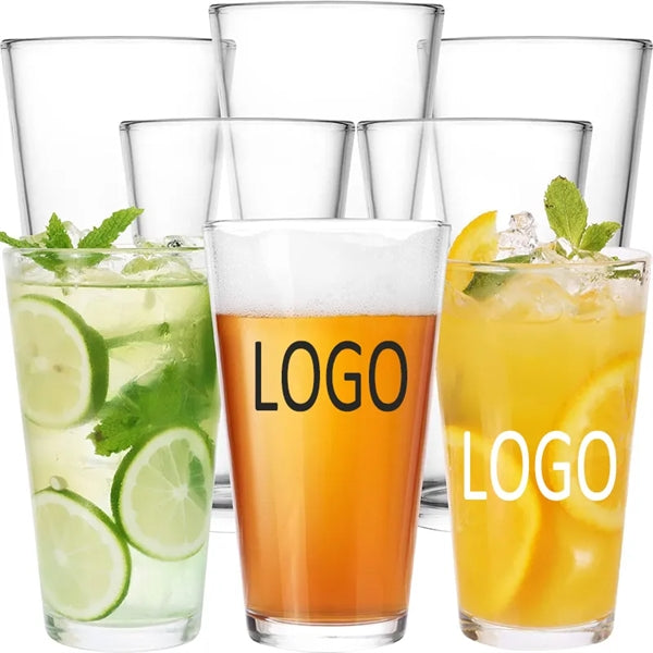 16oz Tall Clear Drinking Heavy Base Pint Beer Glasses