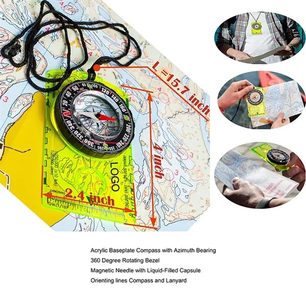 Acrylic Hiking Backpacking Orienteering Compass