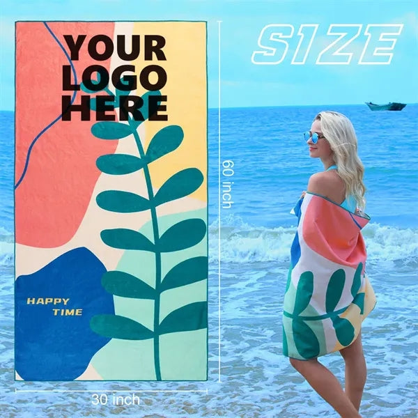 60" x 30" Giveaway Microfiber Beach Towel