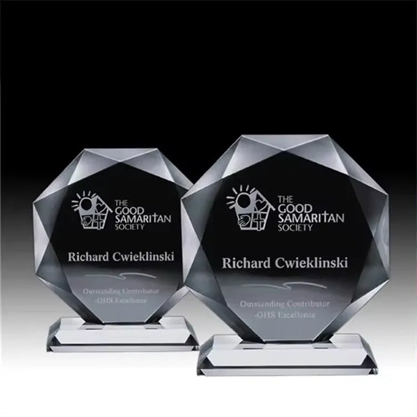 Octagonal Shape Glass Trophies
