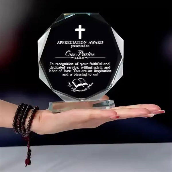 Octagonal Shape Glass Trophies